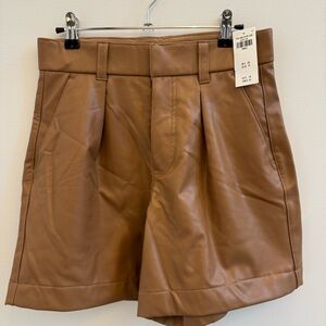 Abercrombie & Fitch Tan Leather Shorts